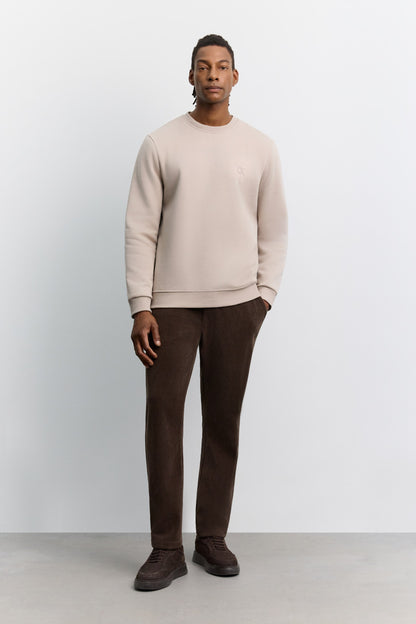 Taş Bisiklet Yaka 3 Iplik Şardonlu -5 Dereceye Dayanıklı Sweatshirt