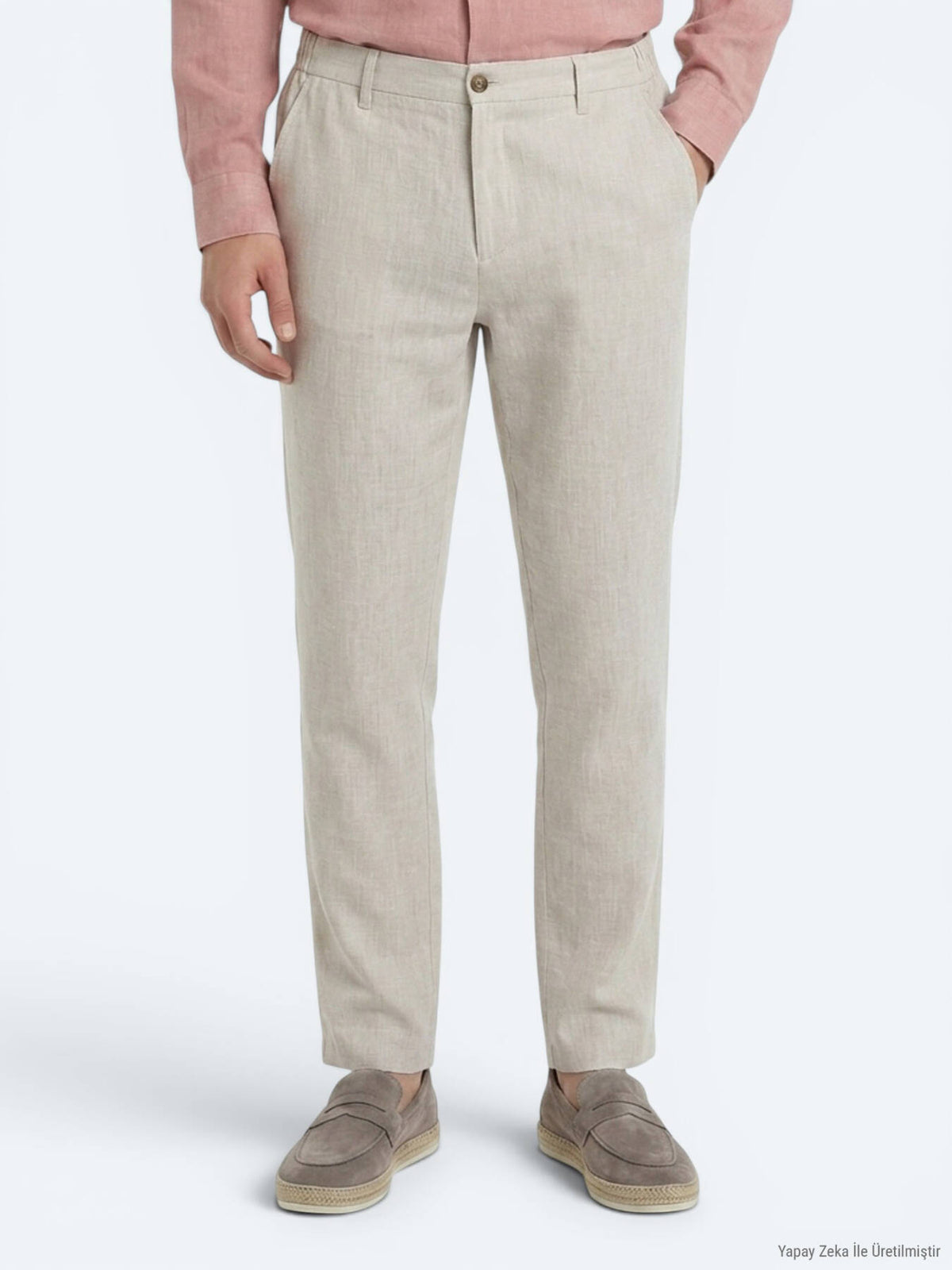 Taş Dokuma Relaxed Fit Casual Pamuk Karışımlı Pantolon