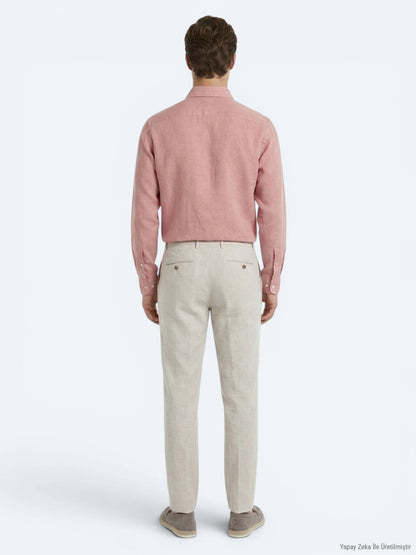 Taş Dokuma Relaxed Fit Casual Pamuk Karışımlı Pantolon