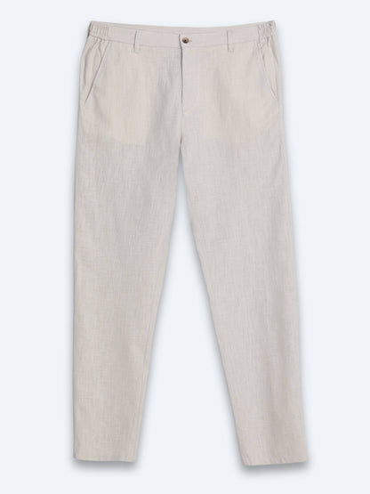 Taş Dokuma Relaxed Fit Casual Pamuk Karışımlı Pantolon