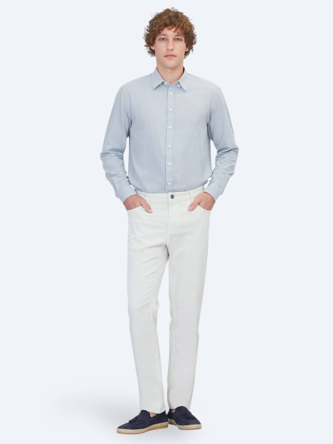Taş Dokuma Slim Fit Spor Pamuk Karışımlı Pantolon