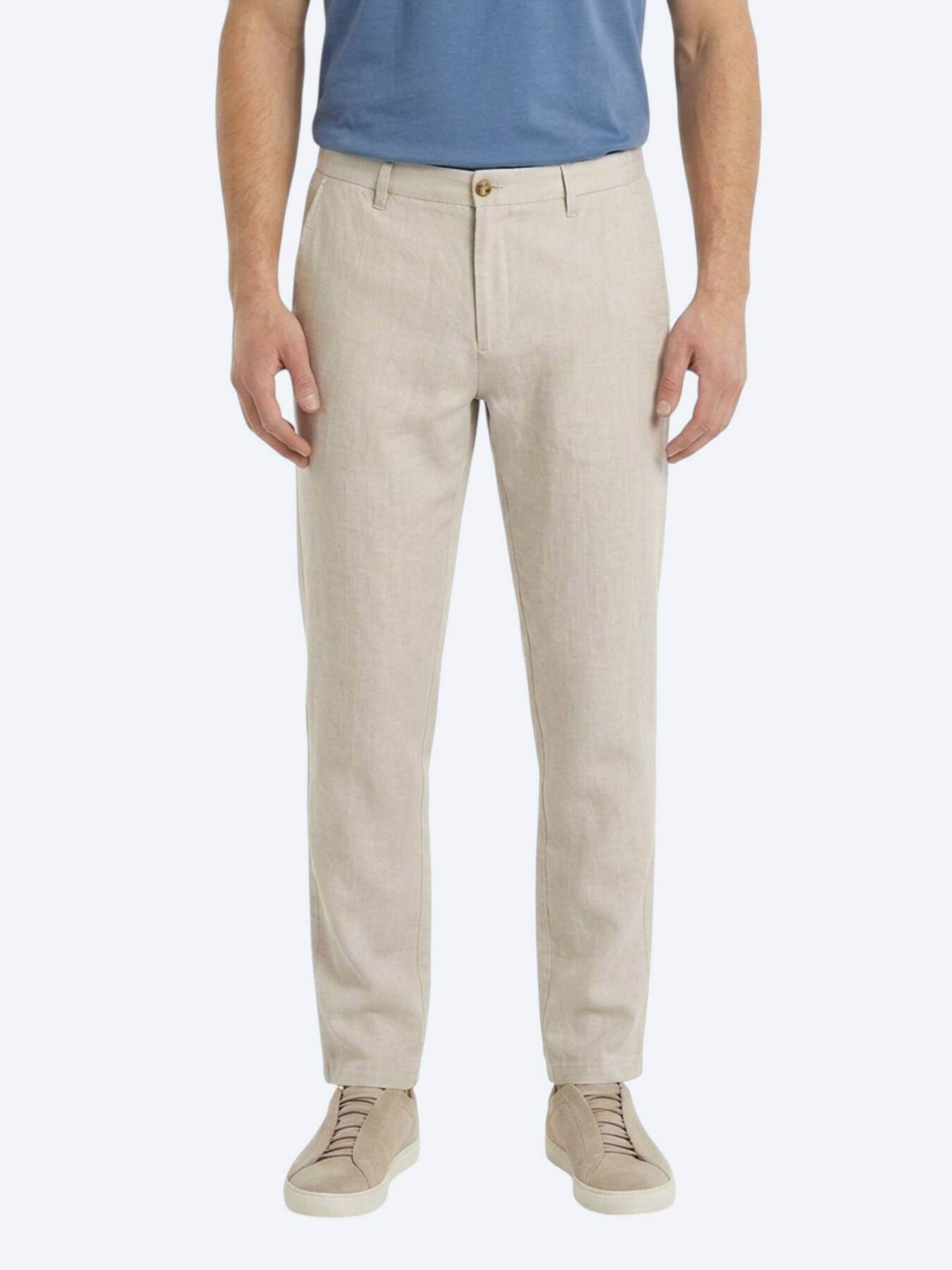 Taş Düz Dokuma Jogging Fit Casual %100 Keten Pantolon