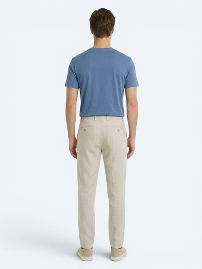 Taş Düz Dokuma Jogging Fit Casual %100 Keten Pantolon