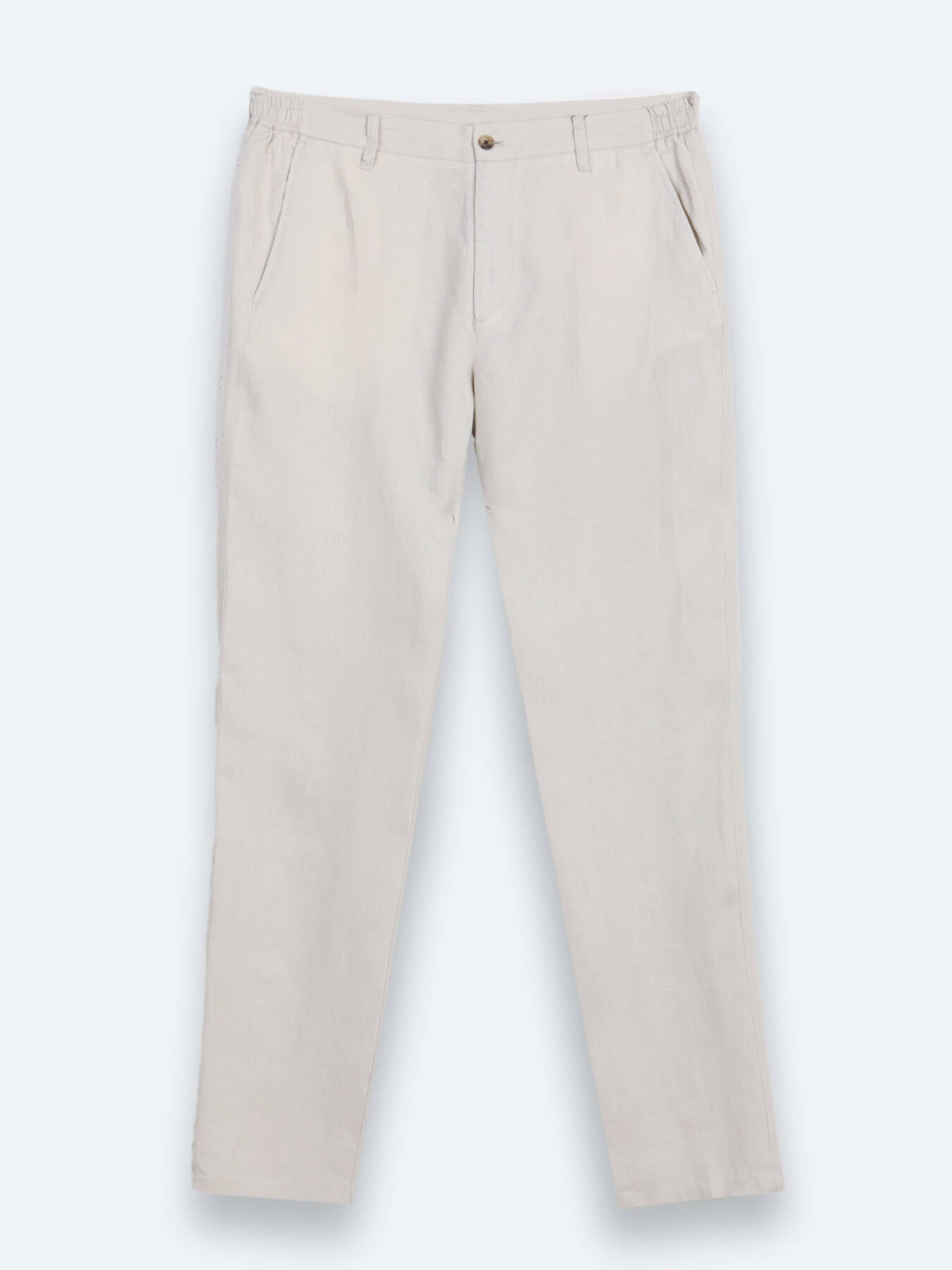 Taş Düz Dokuma Jogging Fit Casual %100 Keten Pantolon
