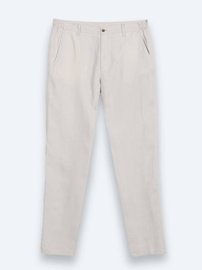Taş Düz Dokuma Jogging Fit Casual %100 Keten Pantolon