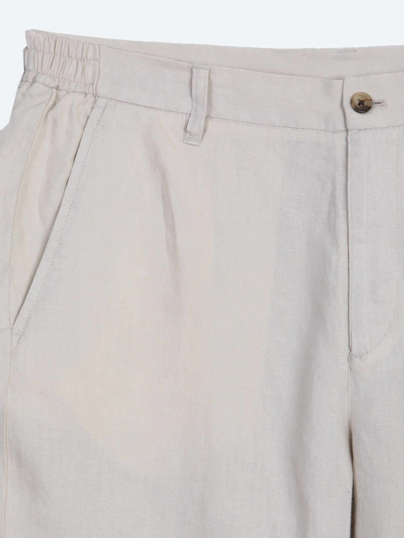 Taş Düz Dokuma Jogging Fit Casual %100 Keten Pantolon
