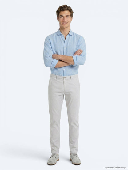 Taş Düz Dokuma Slim Fit Casual Pantolon