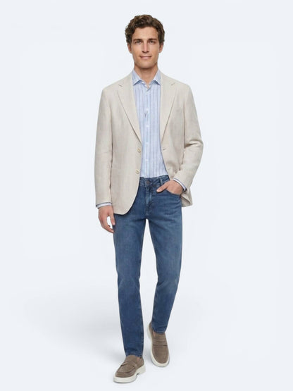 Taş Düz Modern Fit %100 Keten Ceket