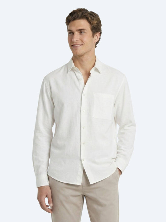 Taş Düz Oversize Fit Uzun Dokuma Casual Gömlek