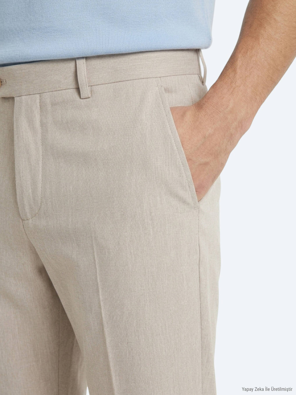 Taş Kumaş Relaxed Fit Casual Keten Karışımlı Pantolon