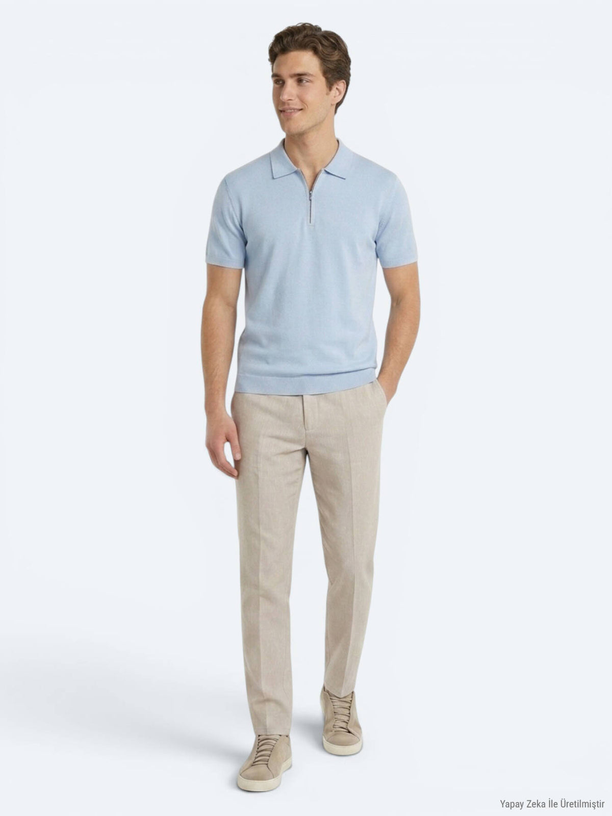 Taş Kumaş Relaxed Fit Casual Keten Karışımlı Pantolon