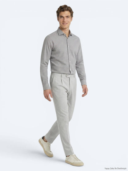 Taş Kumaş Relaxed Fit Casual Pamuk Karışımlı Pantolon