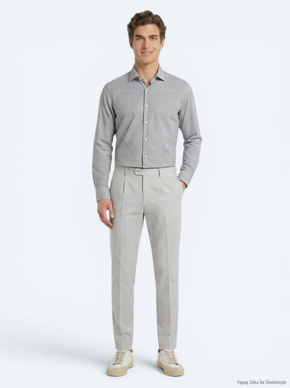 Taş Kumaş Relaxed Fit Casual Pamuk Karışımlı Pantolon