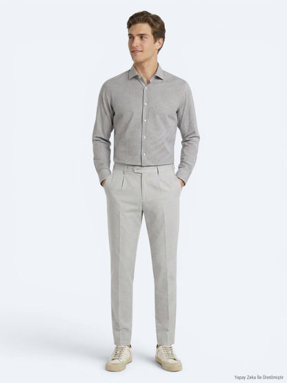 Taş Kumaş Relaxed Fit Casual Pamuk Karışımlı Pantolon