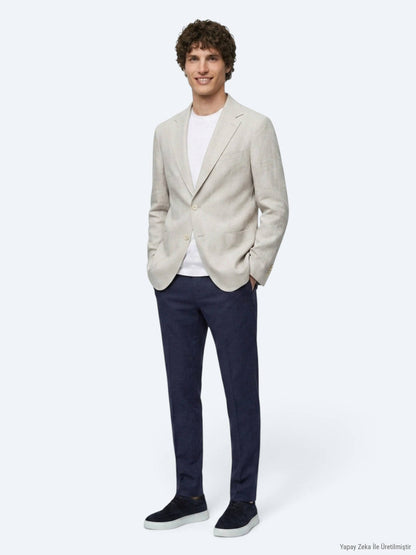 Taş Modern Fit %100 Keten Ceket