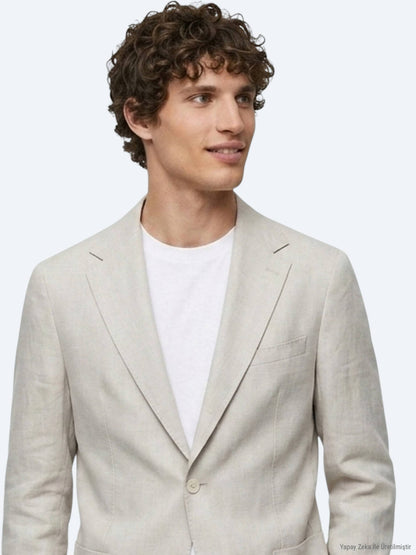 Taş Modern Fit %100 Keten Ceket