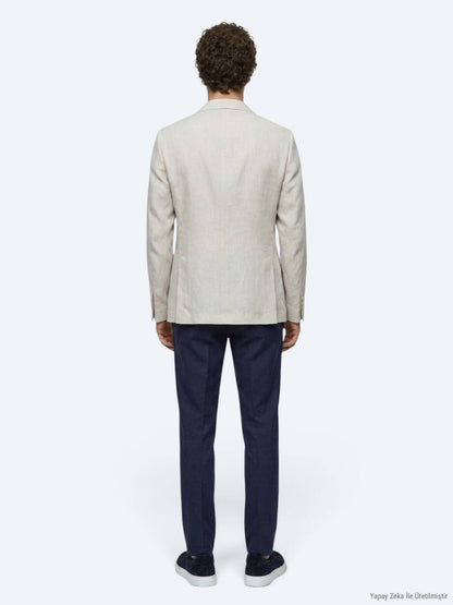 Taş Modern Fit %100 Keten Ceket