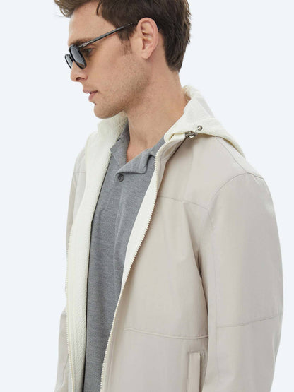 Taş Regular Fit Dik Yaka Casual Dokuma Çift Taraflı Mont