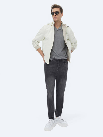 Taş Regular Fit Dik Yaka Casual Dokuma Çift Taraflı Mont