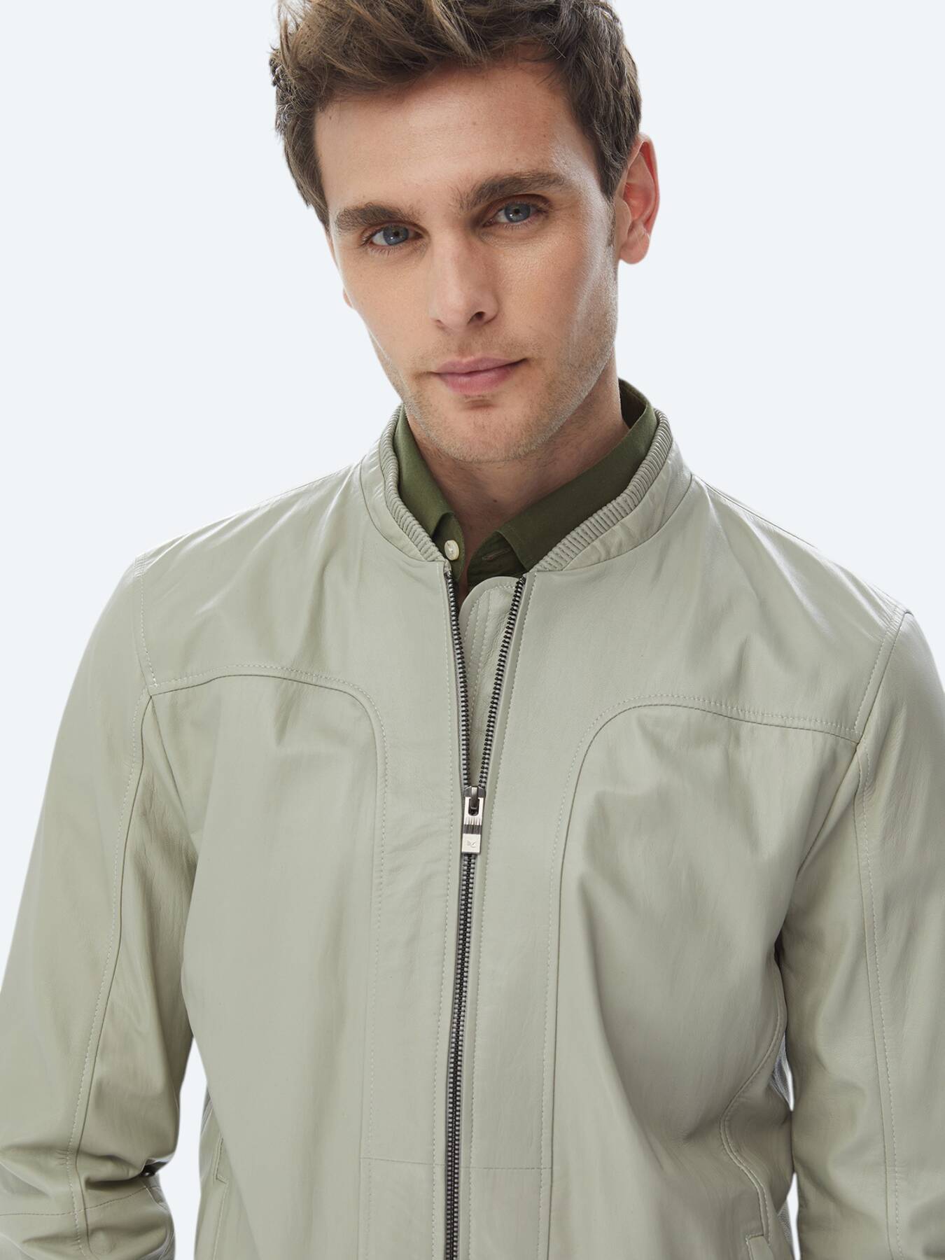 Taş Regular Fit Smart Casual Koyun Derisi Deri Mont