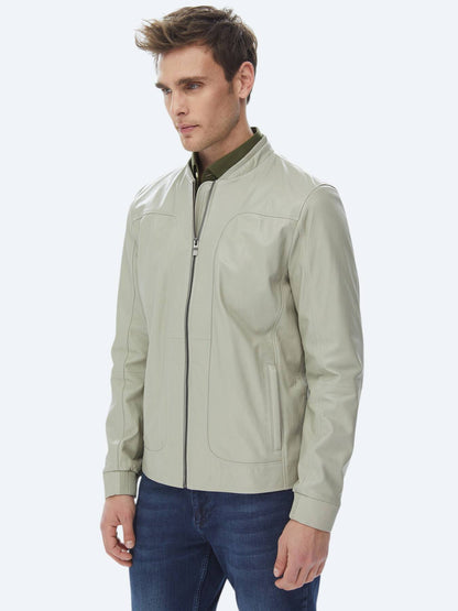 Taş Regular Fit Smart Casual Koyun Derisi Deri Mont