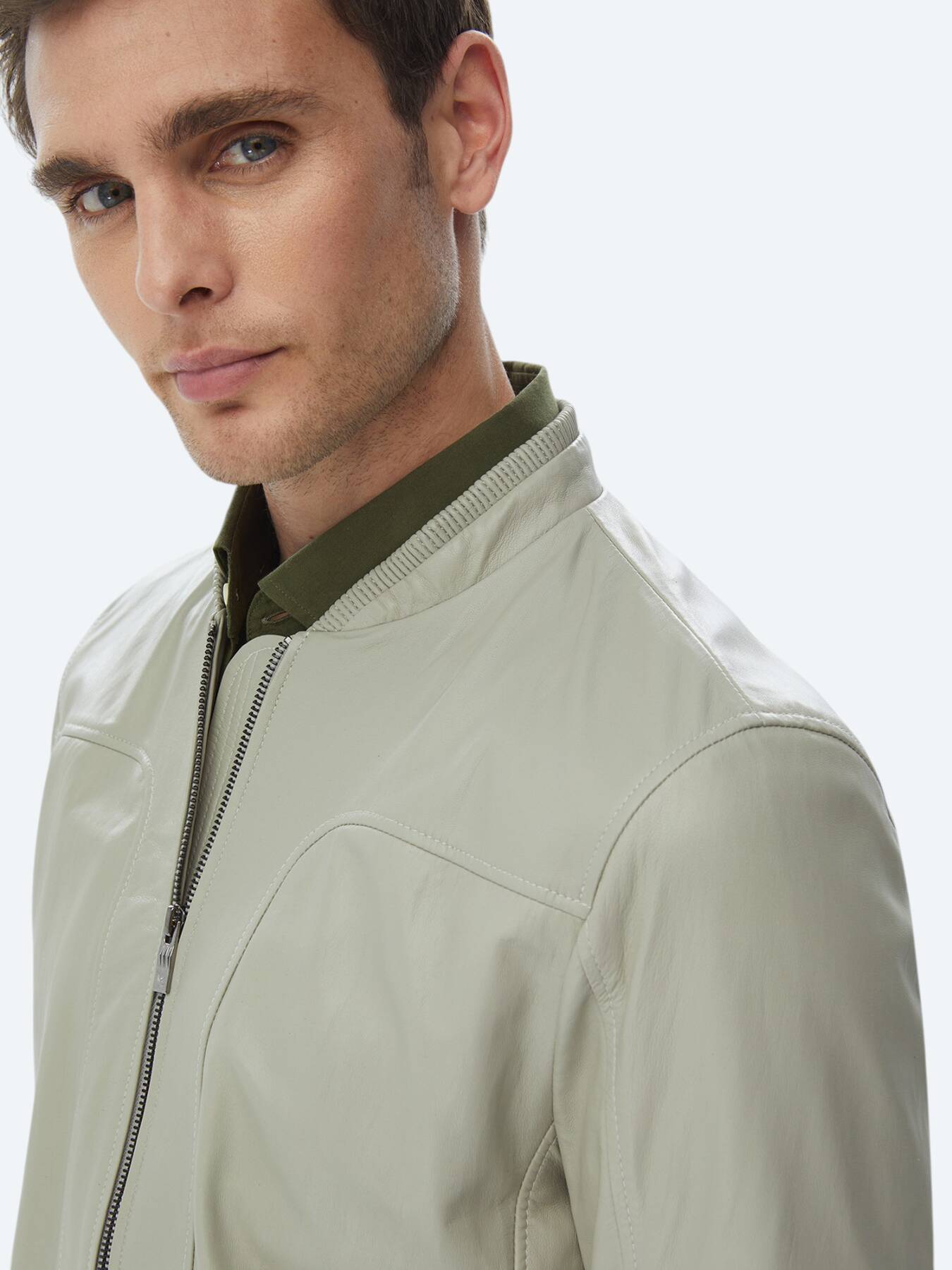 Taş Regular Fit Smart Casual Koyun Derisi Deri Mont
