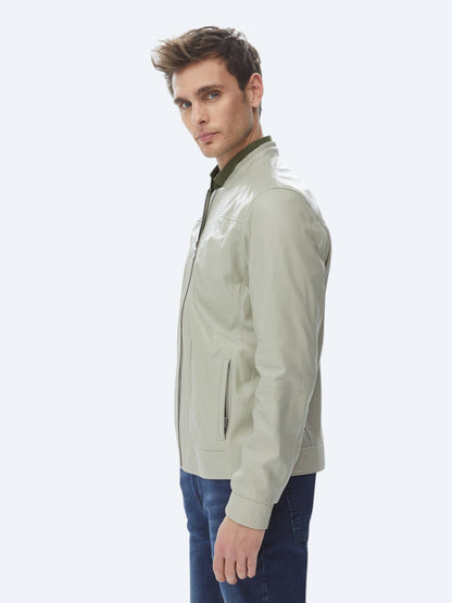 Taş Regular Fit Smart Casual Koyun Derisi Deri Mont
