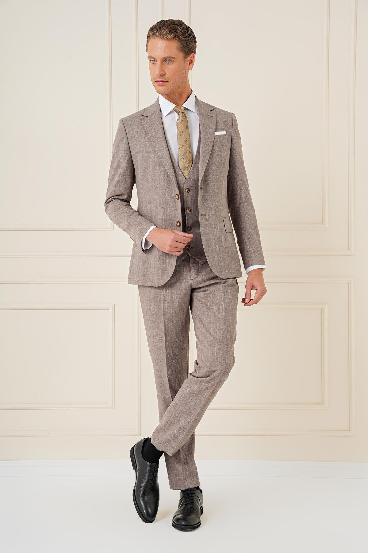 Tk 902 Slim Fit Vizon Klasik Takım Elbise