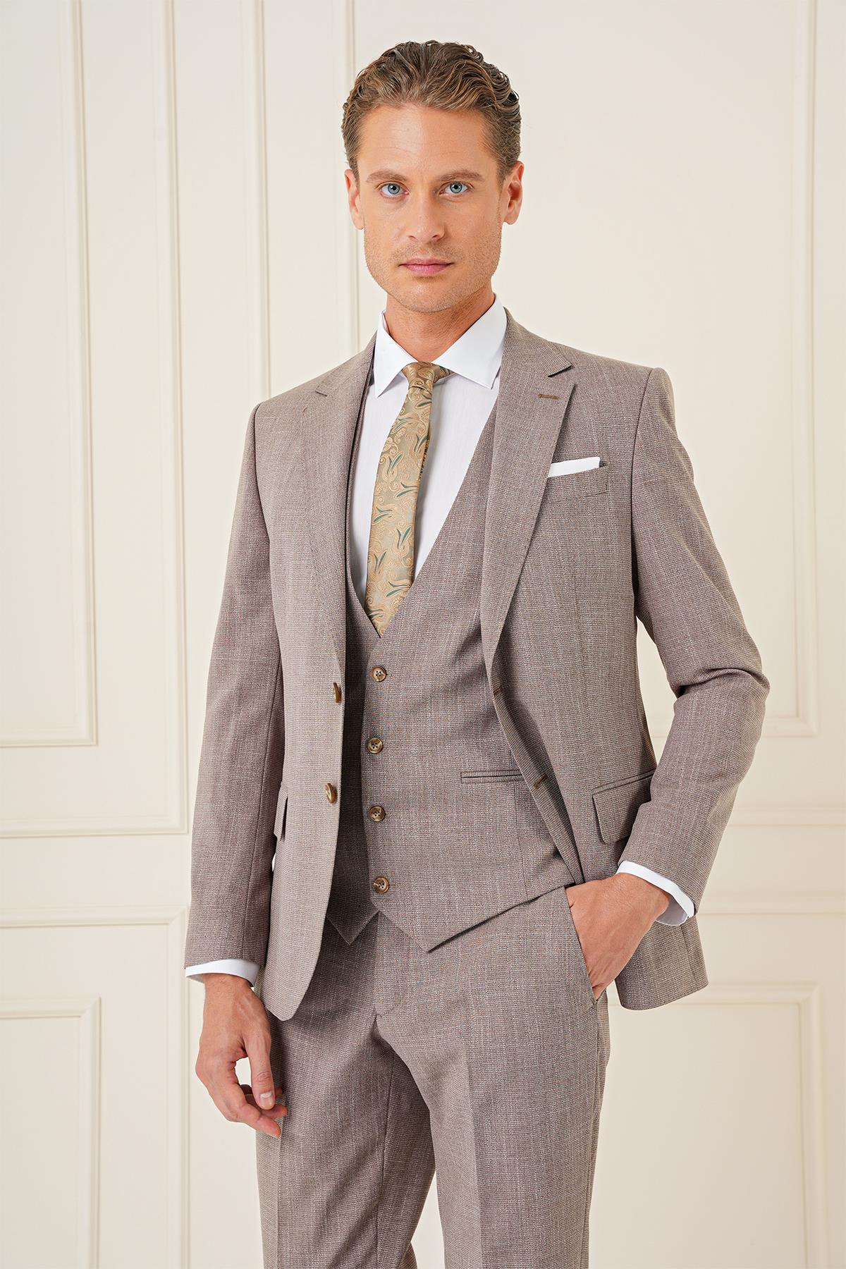 Tk 902 Slim Fit Vizon Klasik Takım Elbise