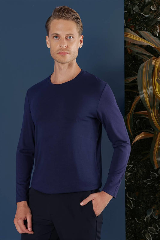 Ts 870 Slim Fit Lacivert Spor T-shirt