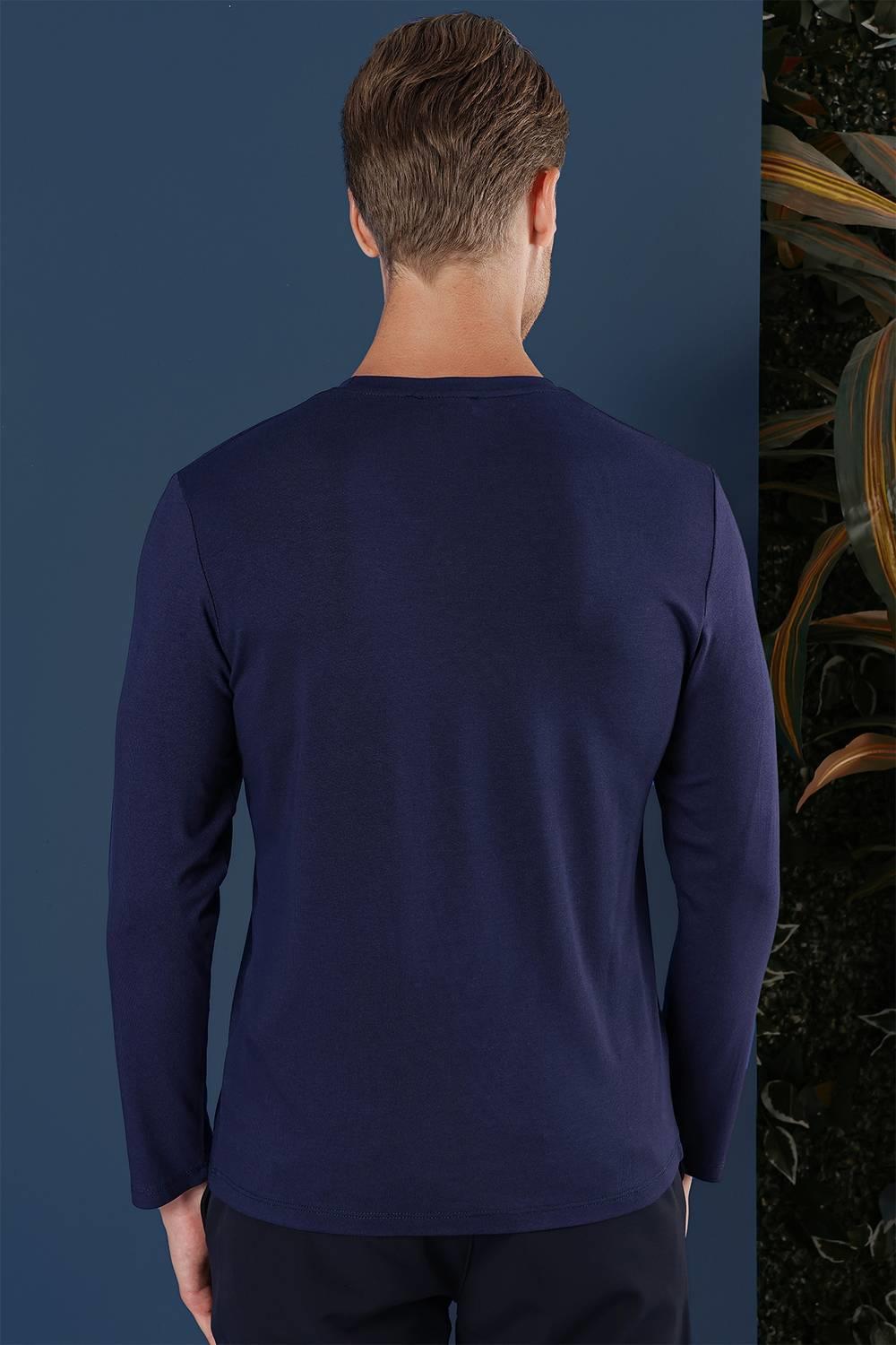 Ts 870 Slim Fit Lacivert Spor T-shirt