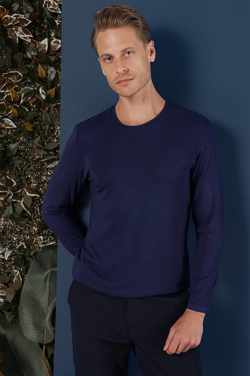 Ts 870 Slim Fit Lacivert Spor T-shirt