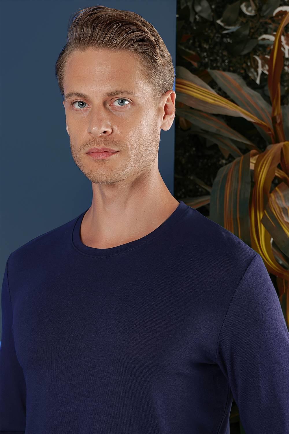 Ts 870 Slim Fit Lacivert Spor T-shirt