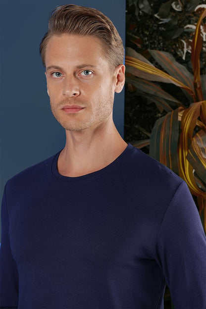 Ts 870 Slim Fit Lacivert Spor T-shirt