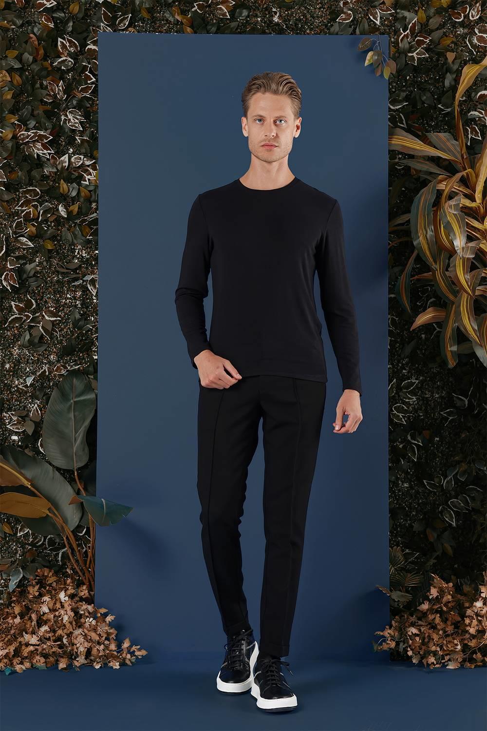 Ts 870 Slim Fit Siyah Spor T-shirt