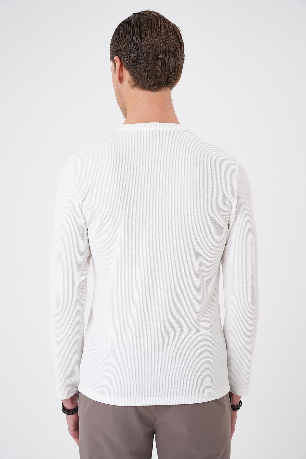 Ts 887 Slim Fit Beyaz T-shirt