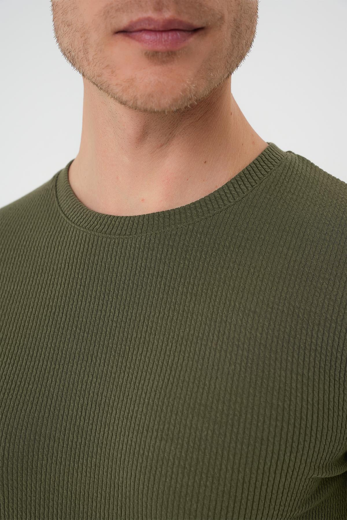 Ts 887 Slim Fit Haki T-shirt