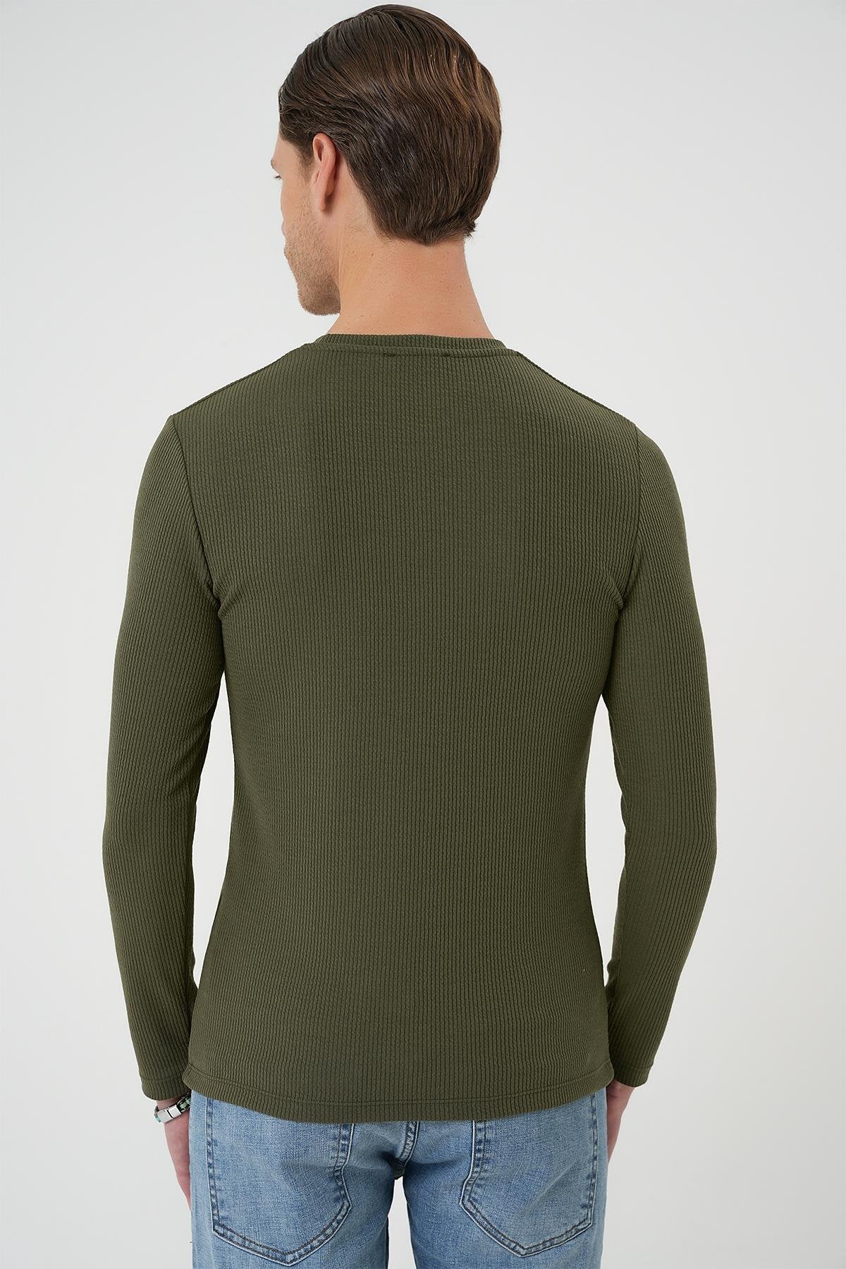 Ts 887 Slim Fit Haki T-shirt