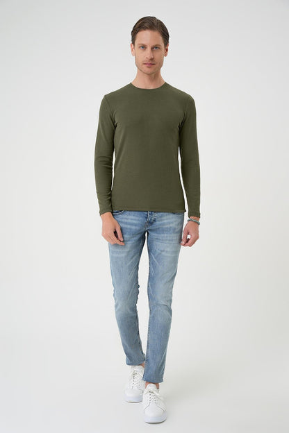 Ts 887 Slim Fit Haki T-shirt