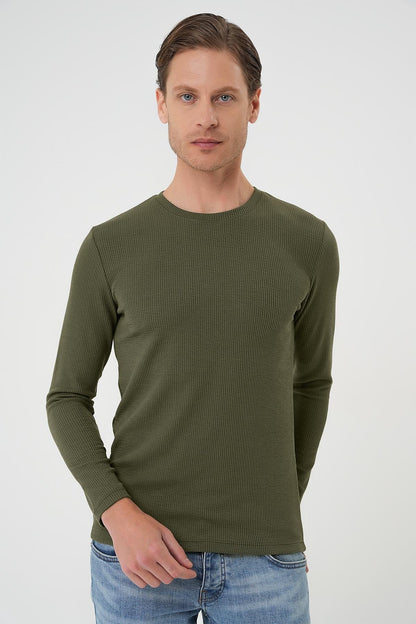 Ts 887 Slim Fit Haki T-shirt