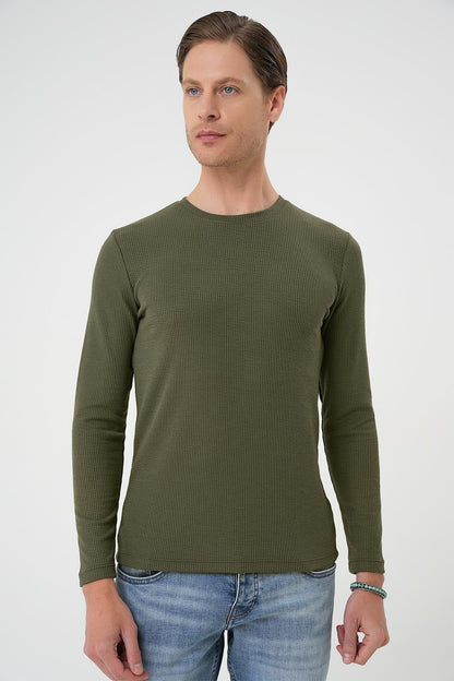 Ts 887 Slim Fit Haki T-shirt