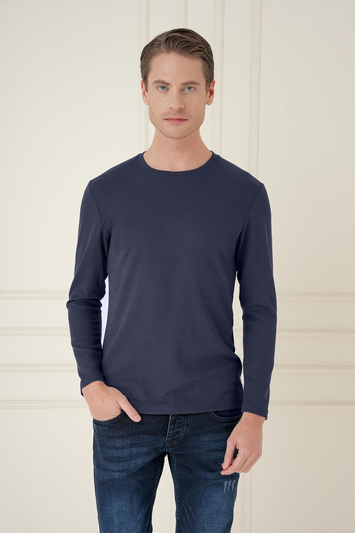 Ts 887 Slim Fit Lacivert T-shirt