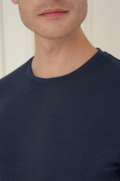 Ts 887 Slim Fit Lacivert T-shirt