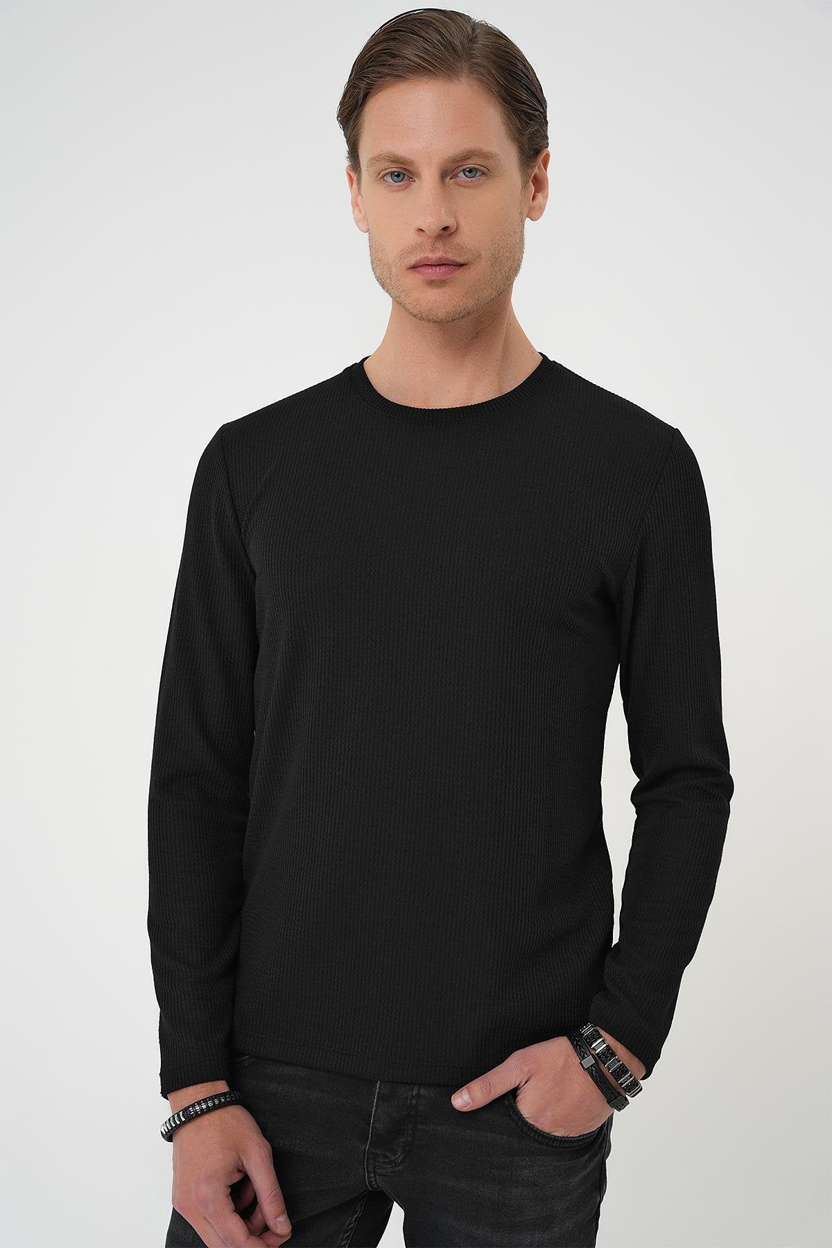 Ts 887 Slim Fit Siyah T-shirt