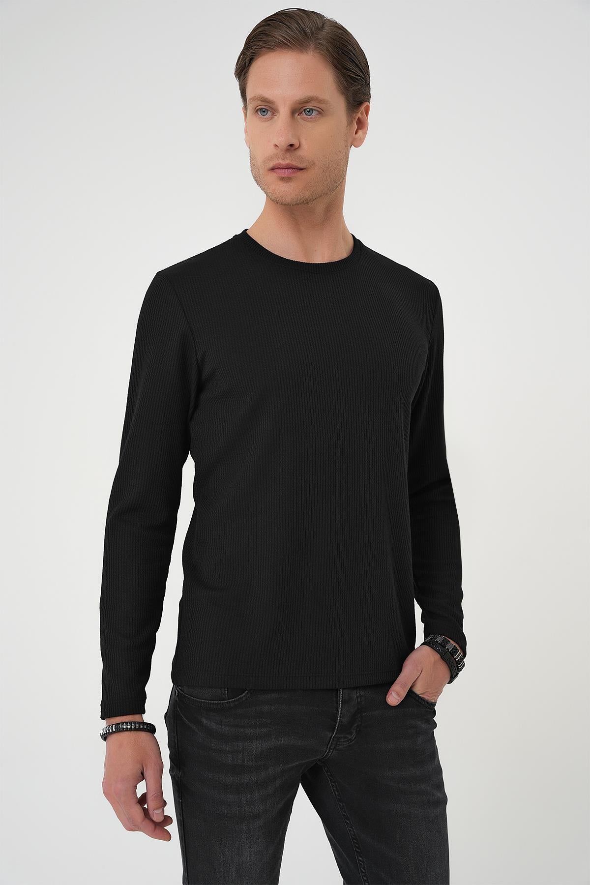 Ts 887 Slim Fit Siyah T-shirt