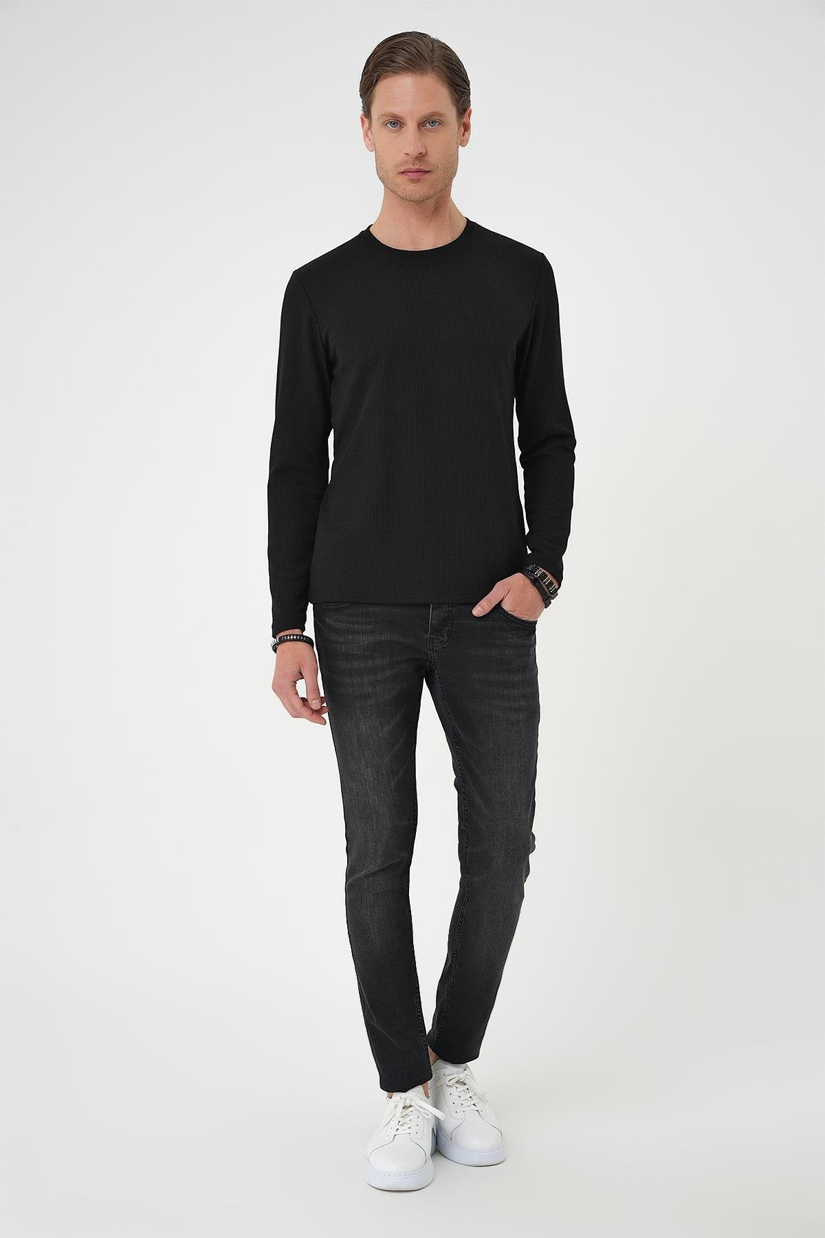 Ts 887 Slim Fit Siyah T-shirt