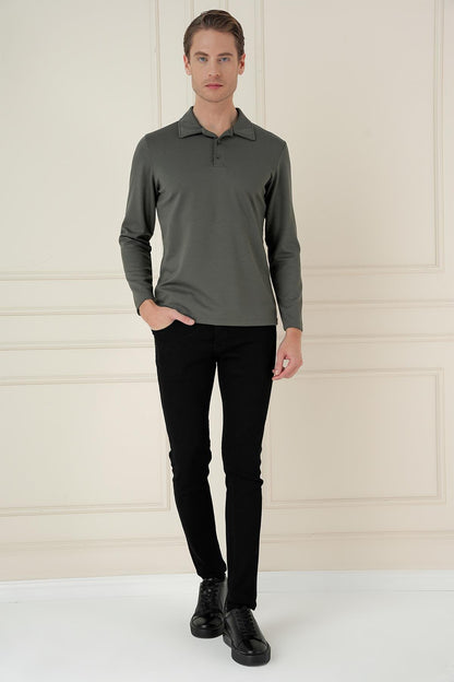 Ts 893 Slim Fit Haki Spor T-shirt