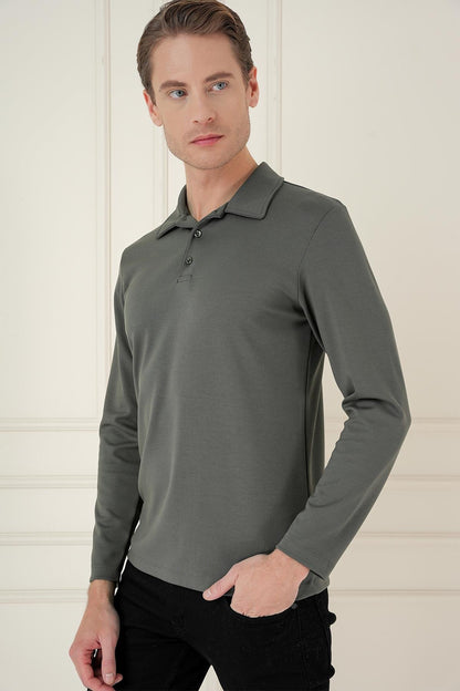 Ts 893 Slim Fit Haki Spor T-shirt