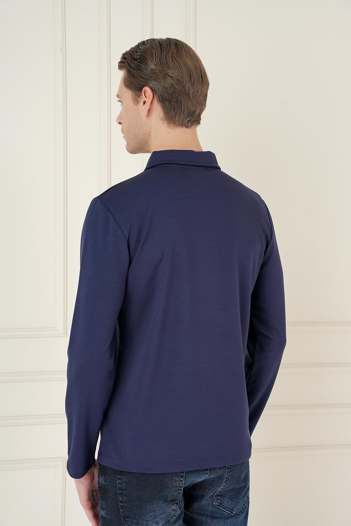 Ts 893 Slim Fit Lacivert Spor T-shirt