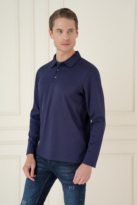 Ts 893 Slim Fit Lacivert Spor T-shirt